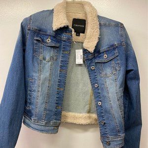 Maurices sherpa denim blue jean jacket